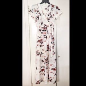 Faux-wrap Floral Maxi Dress - Size S